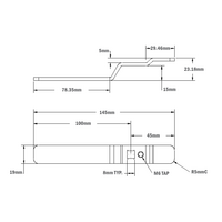 50-100-1 MODULAR SOLUTIONS HANDLE PART EGRESS SAFETY HANDLE WITH INTEGRATED CAM LATCH (-5 OFFSET) W/ SET SCREW